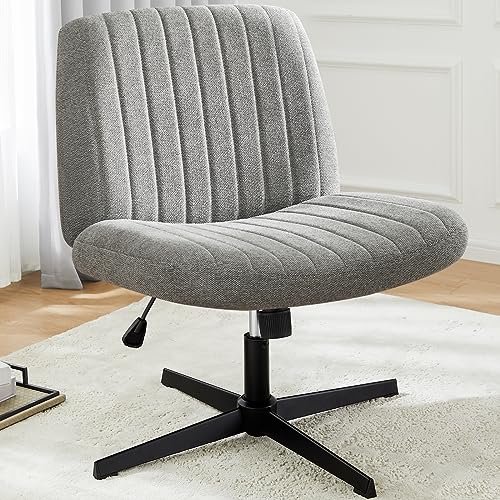 Best Chair for Writing Desk: Top Picks for Comfort and Style 5 DUMOS Criss Cross Legged Office Chair, Armless Wide Seat No Wheels, Modern Home Desk Seating Swivel Height Adjustable Fabric Vanity for Bedroom