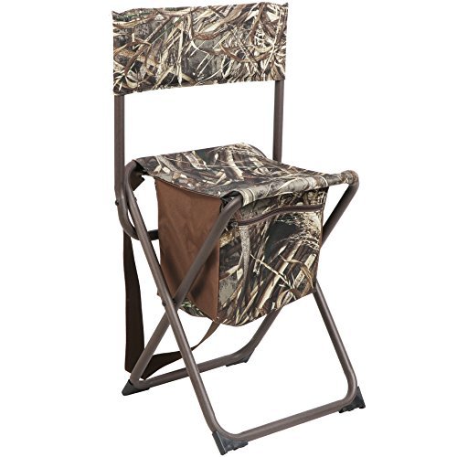 PORTAL Folding Seat, Lightweight Backrest Stool Hunting Fishing Chair with Storage Pocket for Camping, Hiking, Beach, Picnic, Support Up to 225 lbs, Camouflage