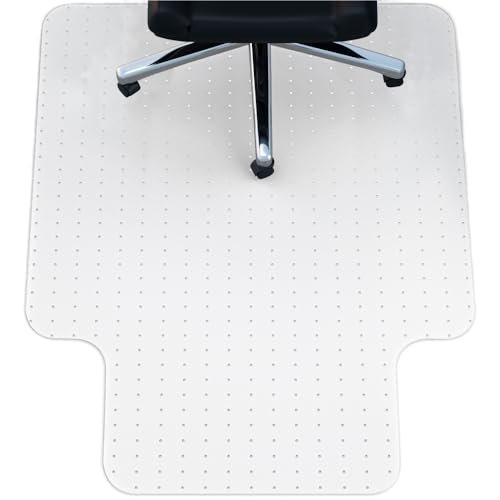 NINJA Easy Glide Office Chair Mat for Carpet Floors, Strong Slip Resistant Under Desk Floor Protector, Stay in Place Plastic Computer Mats for Rolling Work and Gaming Chairs, 29x47 Inch, Clear Lip