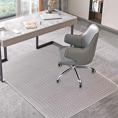 Office Chair Mat for Carpets, Clear Computer Desk Chair Mat for Low Carpeted Floors, Thick and Sturdy Carpet Protector, Easy Glide and Flat Without Curling(30'' x 48'' Rectangle)