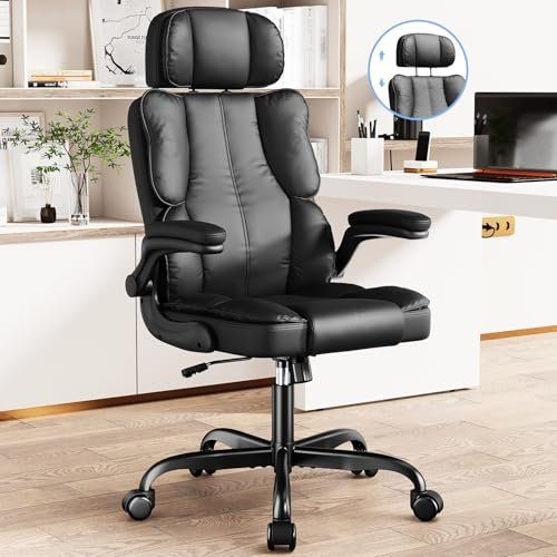 10 Best Cheap Office Chair for Back Pain Relief: Top Picks for Comfort 6 Kensaker Executive Leather Office Chair, Computer Chair with Thick Cushion & Lumbar Support, Ergonomic Desk Chair with Adjustable Headrest & Armrests,Black