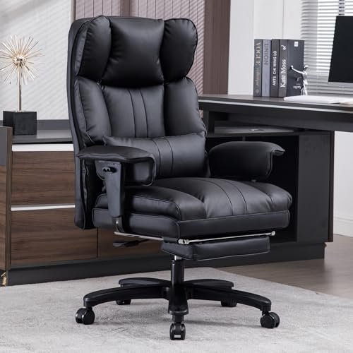 10 Best Office Chair for Editing: Comfort & Support Guide 8 Big and Tall Office Chair 500lbs Wide Seat Executive Office Desk Chair High-Back Office Task Chair with Foot Rest, Ergonomic Lumbar Support Computer Office Chairs for Heavy People(Black)