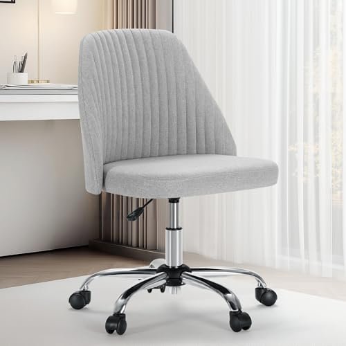 The 10 Best Fabric for Office Chair: Comfort & Durability 8 Sweetcrispy Armless Office Chair, Modern Fabric Home Office Desk Chairs with Wheels Adjustable Swivel Task Computer Vanity Seat for Small Spaces