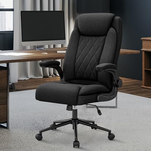 The 10 Best Fabric for Office Chair: Comfort & Durability 3 Big and Tall Fabric Office Chair -500 lb Heavy Duty Office Chair for Big Man, High Back Executive Office Desk Chair with 120° Tilt Rock,Executive Computer Desk Chair with Flip Up Arm