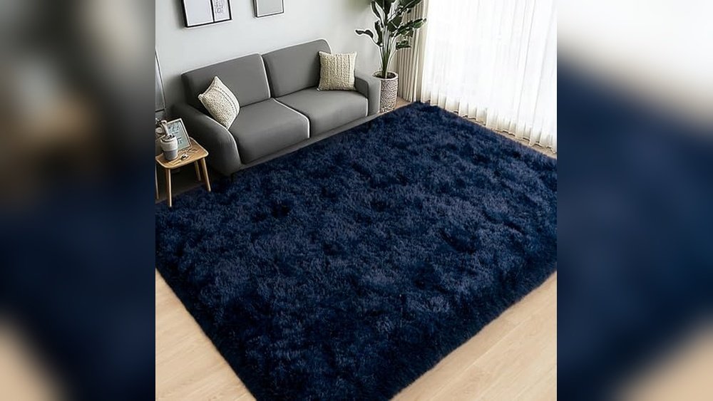 Best Rug for Blue Velvet Couch