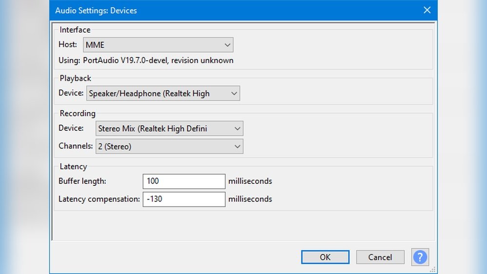 Audacity Stereo Mix Not Working