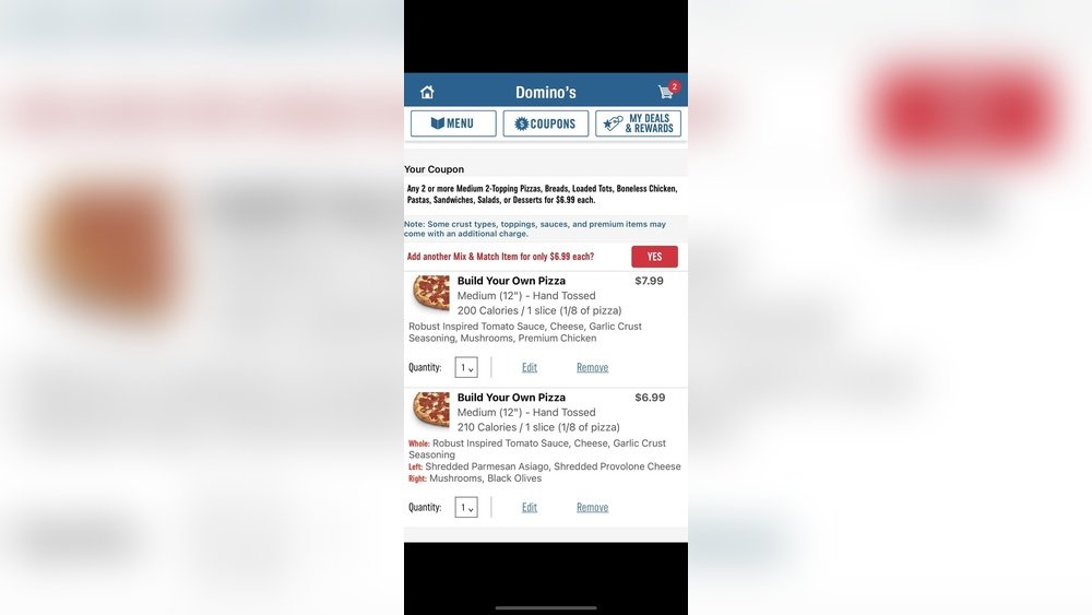 Domino'S Mix And Match Not Working