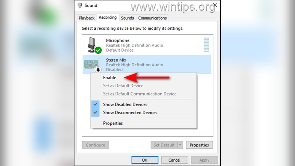 Stereo Mix Not Working Windows 10