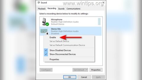 Stereo Mix Realtek Audio Microphone Not Working