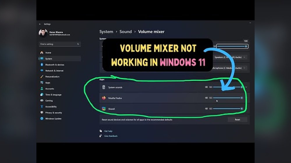 Volume Mixer Not Working Windows 11
