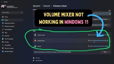 Windows Sound Mixer Not Working