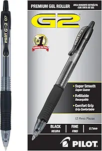 best pen: Pilot G2 Pens, Premium Refillable vs Sharpie S-Gel Gel Pens, Black