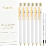 pen: 6Pcs Gel Pens-0.5mm Fine Point vs Black Pens Bulk 100 Pack