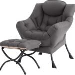 Best Chair for a Bedroom: Cozy Lazy Chair with Ottoman and Side Pocket