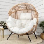 Best Patio Chair for Reading: Cozy Egg Chair with Ottoman and Cushions
