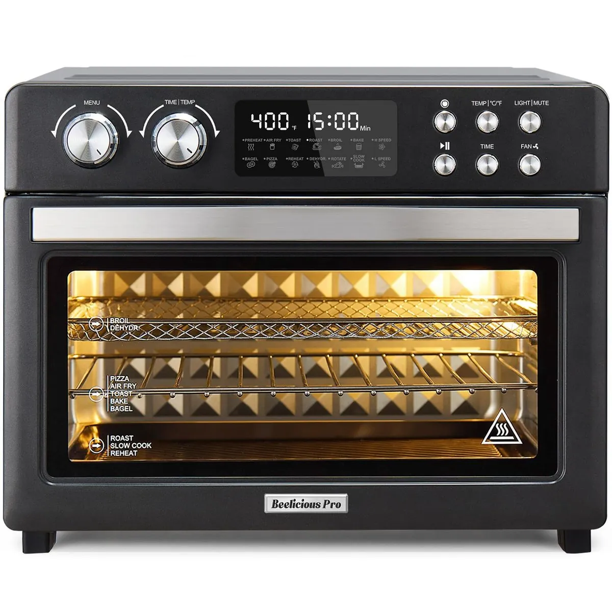 An air fryer placed with proper ventilation space from the wall.