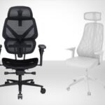 A modern ergonomic desk chair designed for comfort in a bright home office.