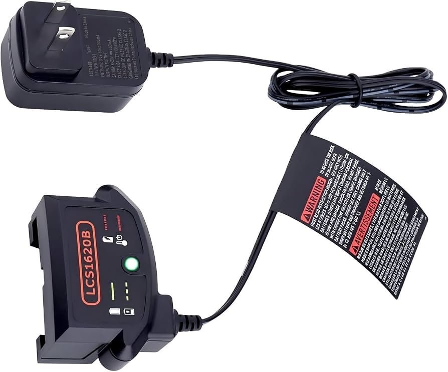 Dusty metal terminals inside a cordless power tool battery charger.