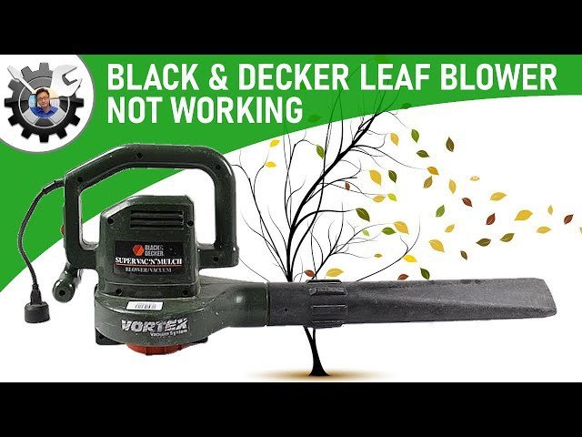 Inspecting the intake port of a leaf blower to remove wet debris.