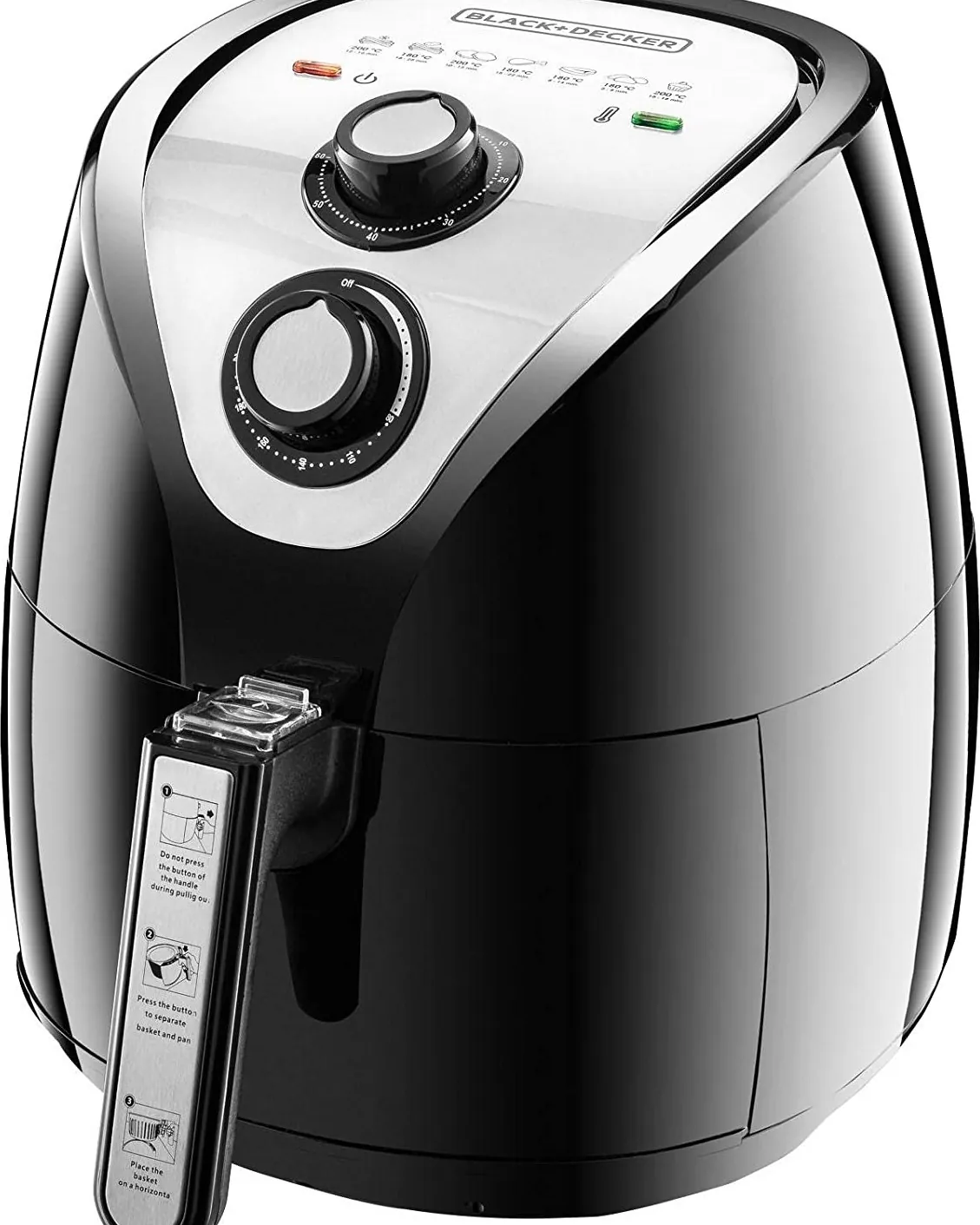 Digital control panel on an air fryer displaying a red error code.