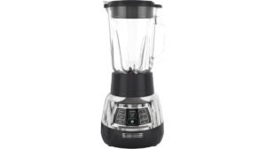A modern Black and Decker blender sitting on a clean kitchen countertop.