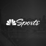 A modern television displaying a loading screen for the NBC Sports app on Roku.