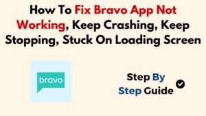A person holding a smartphone showing a frozen screen while troubleshooting Bravo app.
