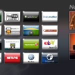 A modern Philips smart television displayed in a clean and bright living room.
