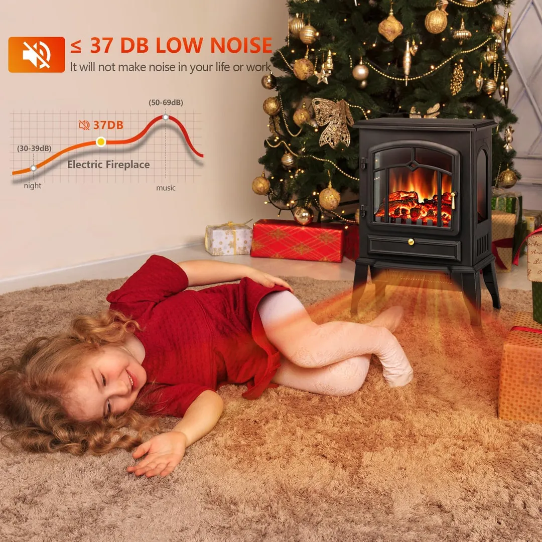A space heater plugged directly into a wall outlet with clear surrounding space.