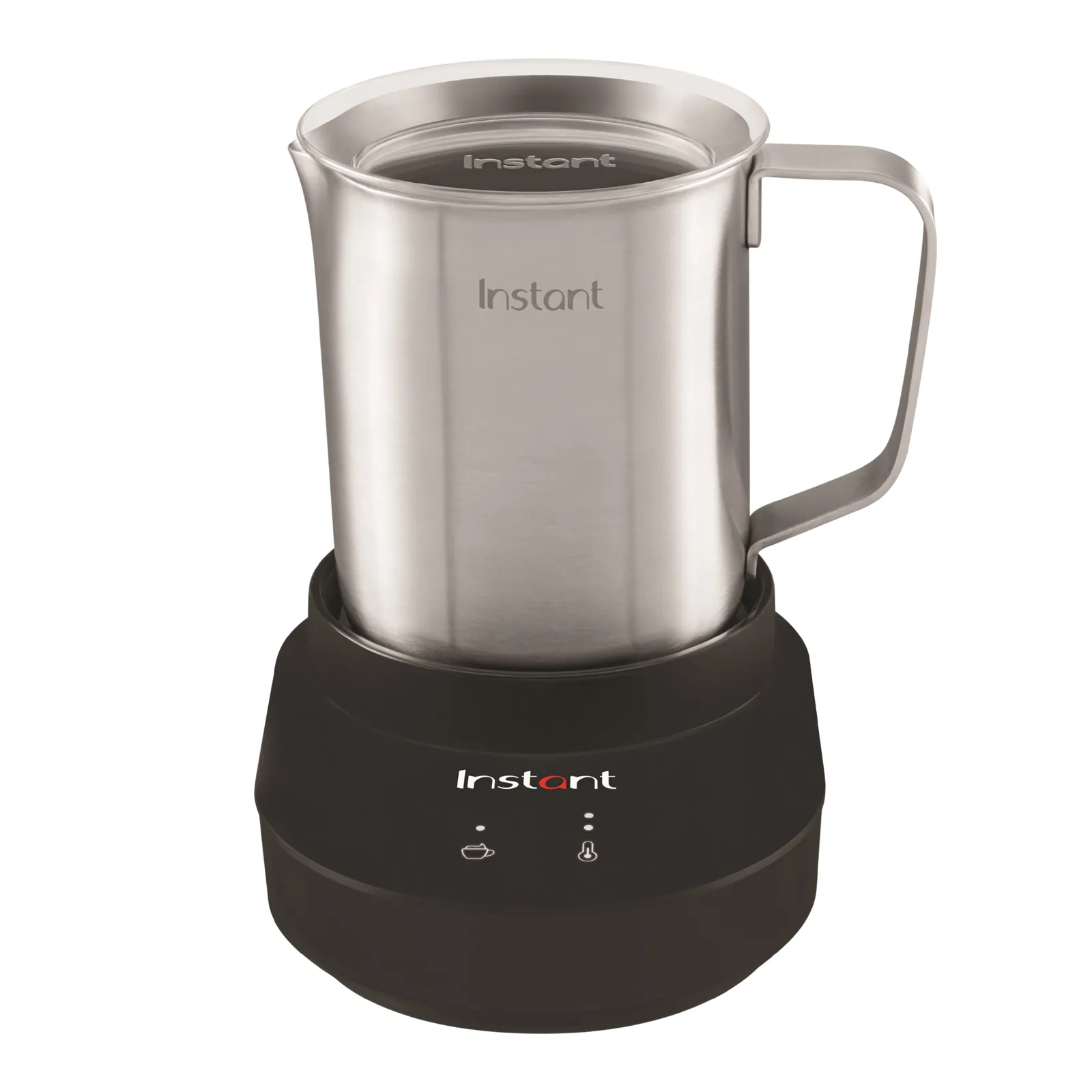 Wiping the electrical contact points of a milk frother with a cloth.